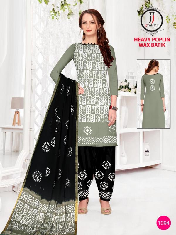 JJ Poplin Wax Batik Cotton Designer Patiyala Dress Material